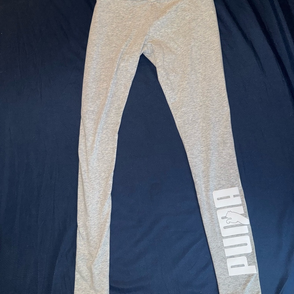 Puma Gray Leggings Athletic Stretchy Bottoms